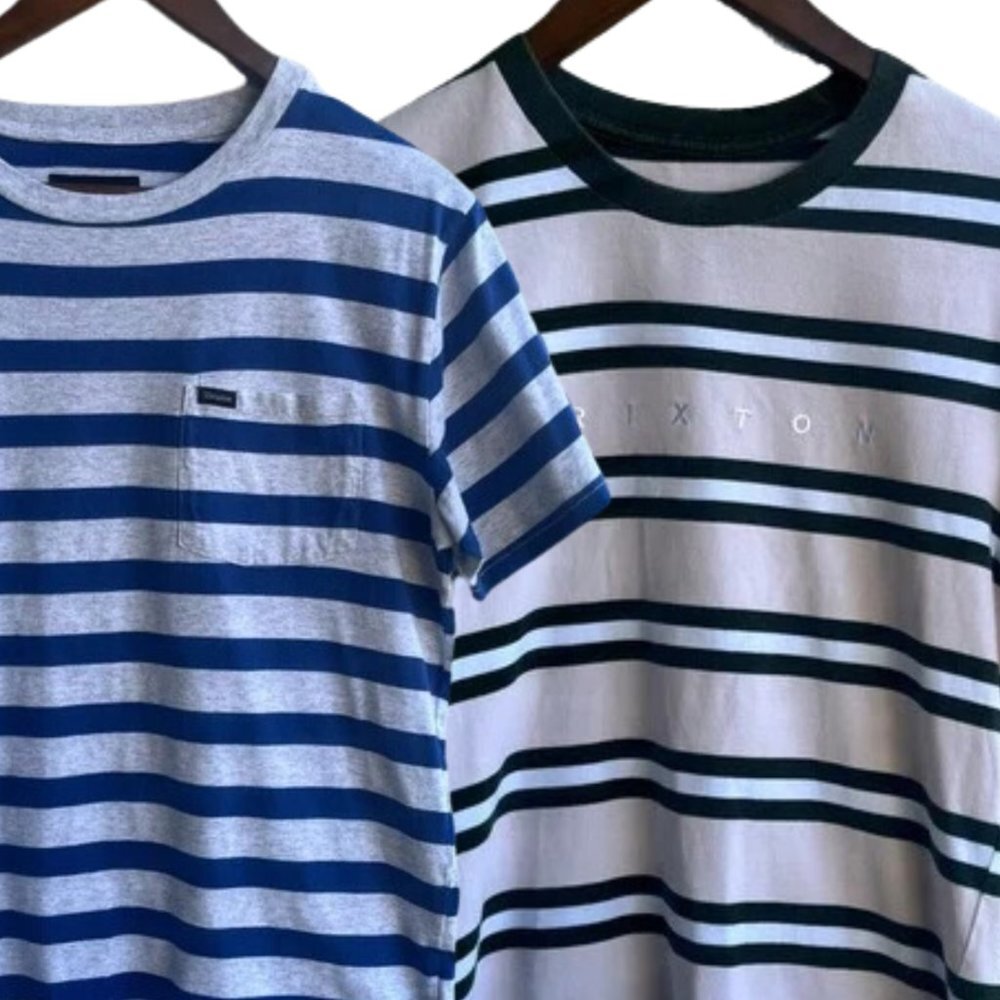BRIXTON Striped Short Sleeve T/Shirt !!BUNDLE!! x2 - Men’s Small